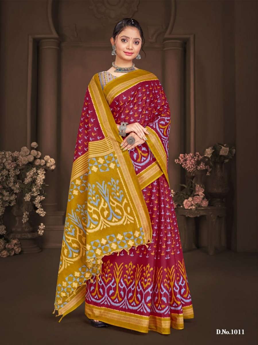 SMC Ikkat With Latkan -Cotton Sarees -Wholesale Catalog