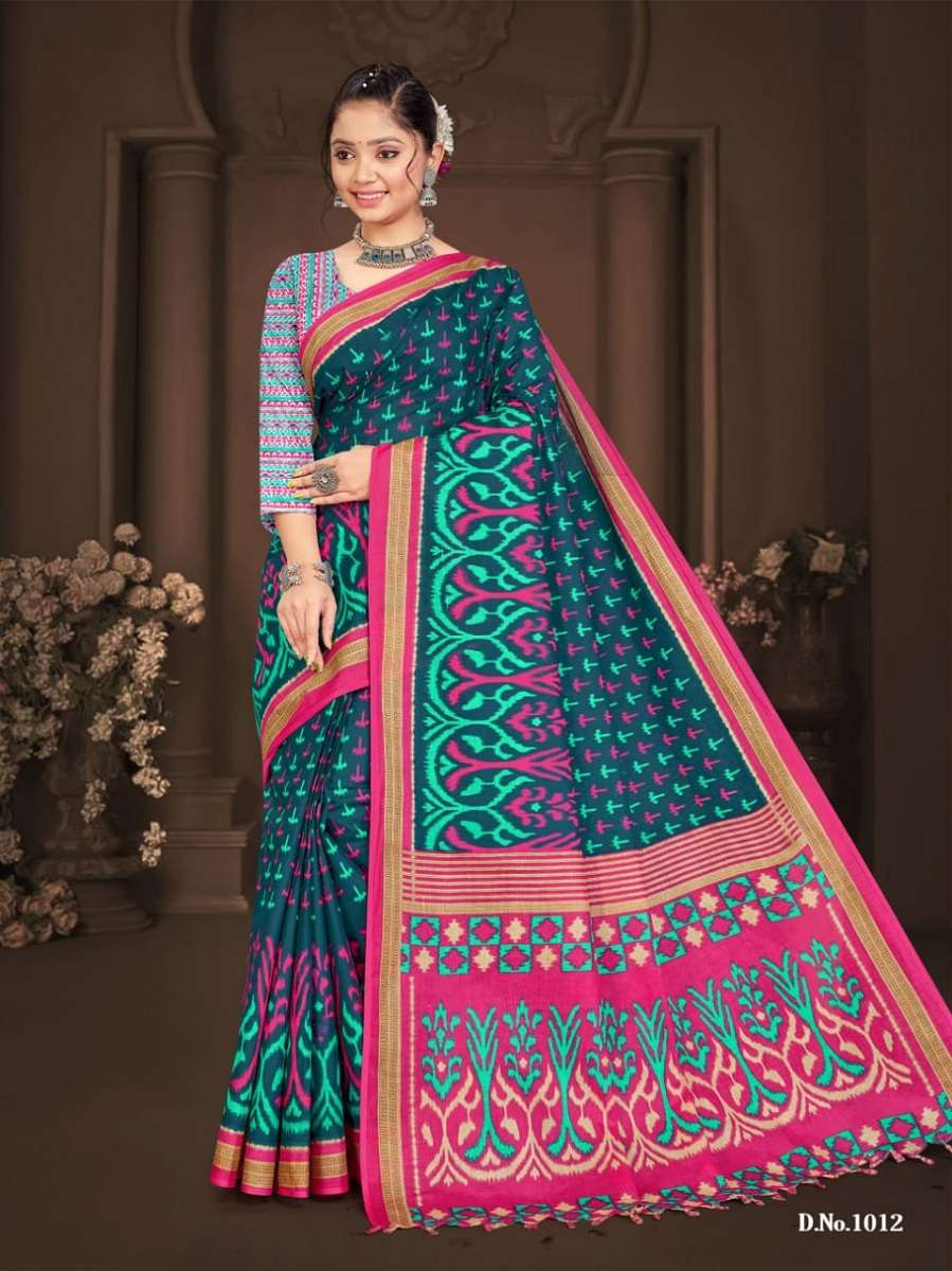 SMC Ikkat With Latkan -Cotton Sarees -Wholesale Catalog