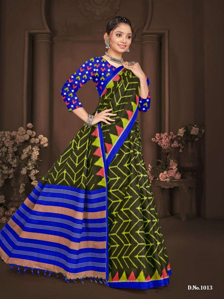 SMC Ikkat With Latkan -Cotton Sarees -Wholesale Catalog