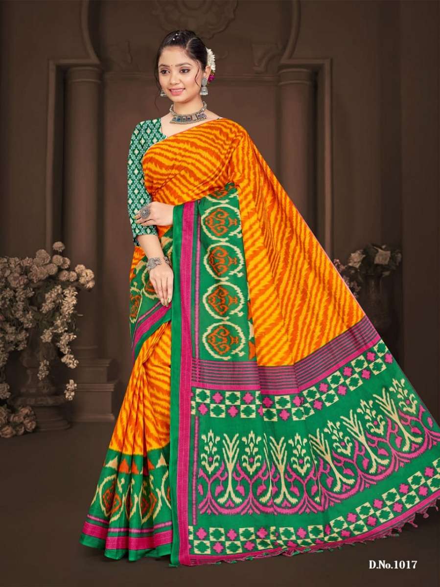 SMC Ikkat With Latkan -Cotton Sarees -Wholesale Catalog