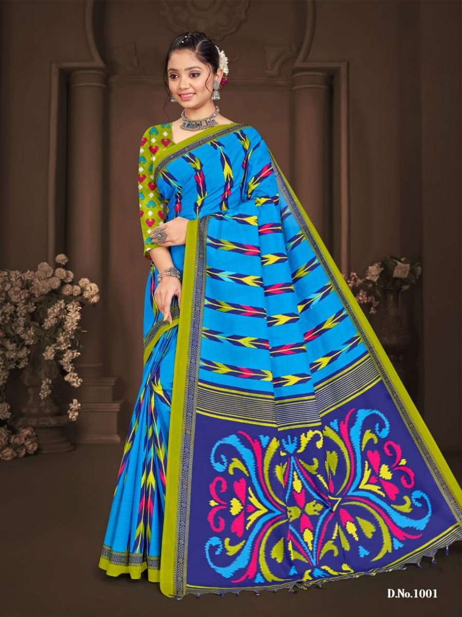 SMC Ikkat With Latkan -Cotton Sarees -Wholesale Catalog