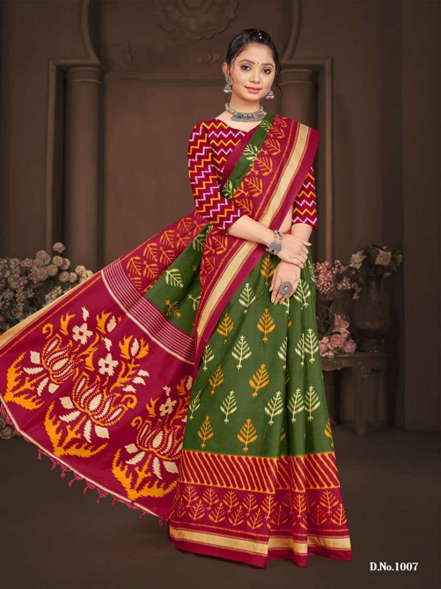 SMC Ikkat With Latkan -Cotton Sarees -Wholesale Catalog