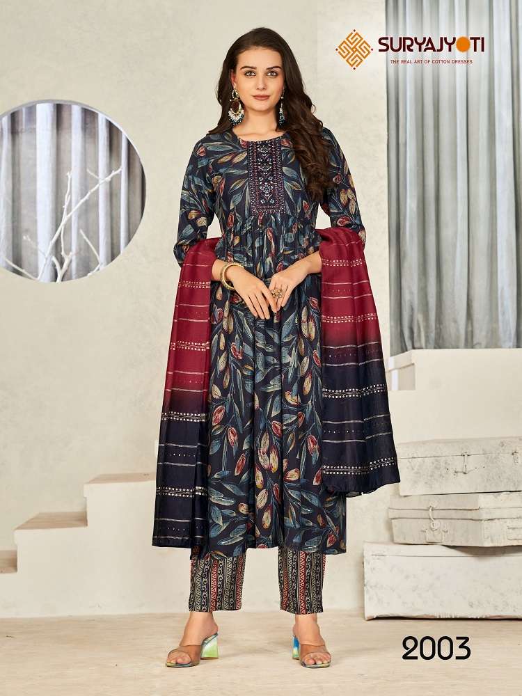 Suryajyoti Padmavati Vol-2 -Nyra Cut Kurti Pant With Dupatta -Wholesale Catalog