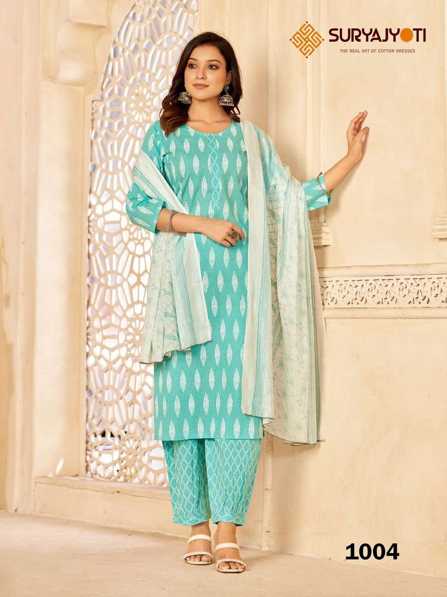 Suryajyotu Priyal Vol-1 Kurti Afghani Pant With Dupatta -Wholesale Catalog