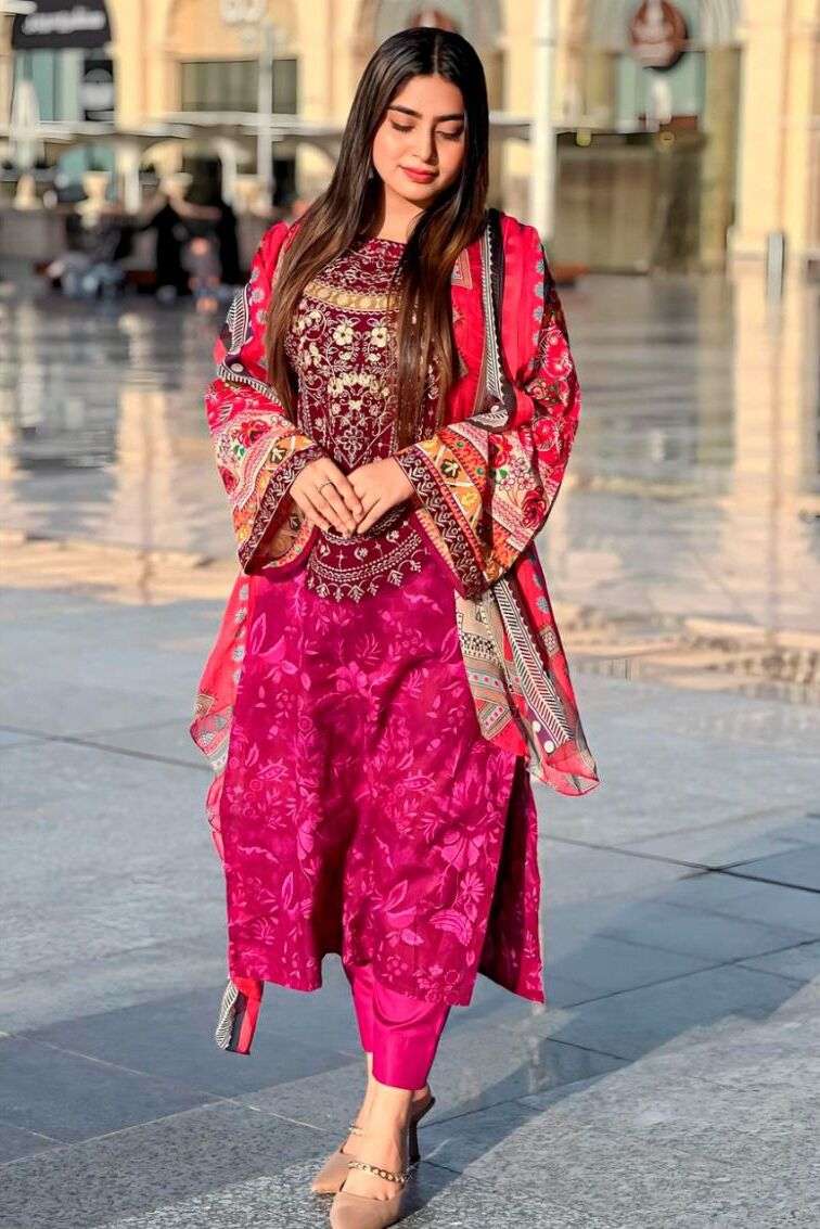 Taj 455 & 456 Cotton Dupatta Pakistani Suits Wholesale catalog