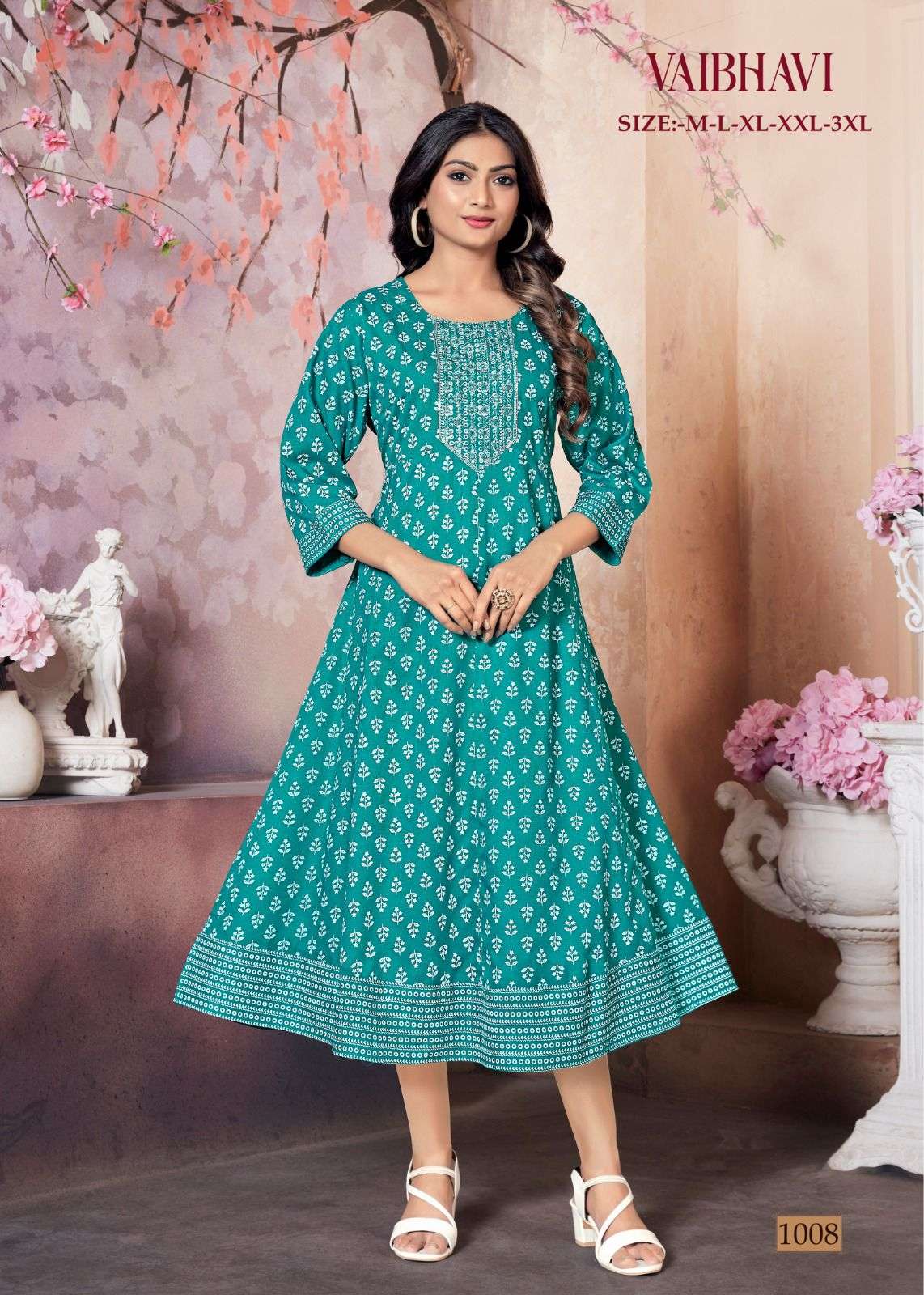 VAIBHAVI RAYON KHADI GOLD PRINT Kurti Wholesale catalog