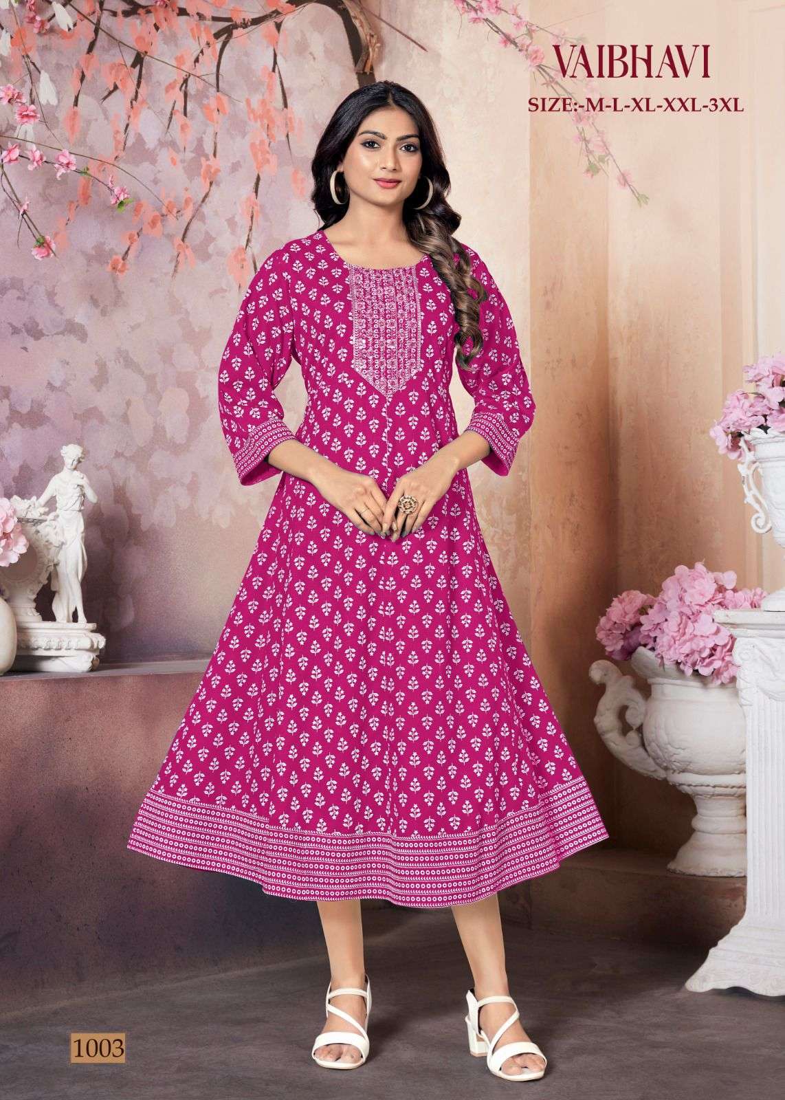 VAIBHAVI RAYON KHADI GOLD PRINT Kurti Wholesale catalog