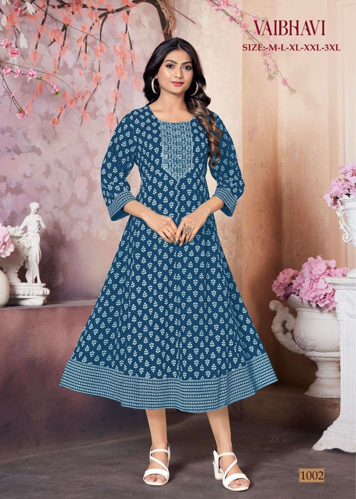 VAIBHAVI RAYON KHADI GOLD PRINT Kurti Wholesale catalog