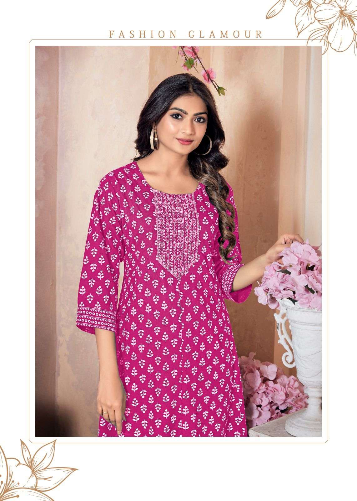 VAIBHAVI RAYON KHADI GOLD PRINT Kurti Wholesale catalog