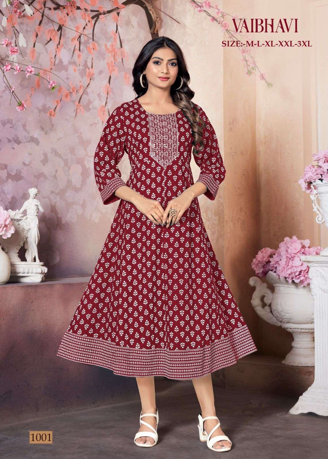 VAIBHAVI RAYON KHADI GOLD PRINT Kurti Wholesale catalog
