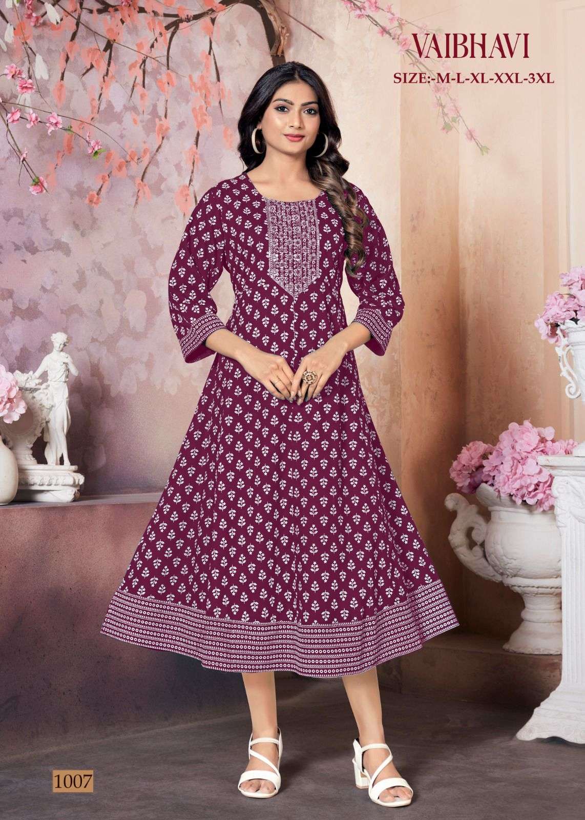 VAIBHAVI RAYON KHADI GOLD PRINT Kurti Wholesale catalog