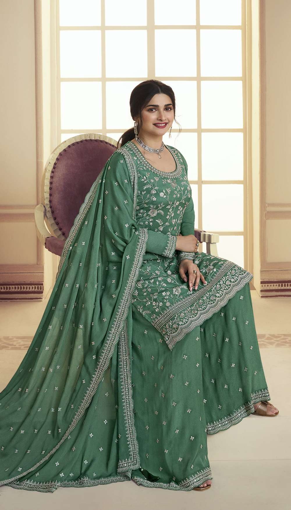Vinay Kaseesh Suhaani Chinnon Embroidery Salwar Suits Wholesale catalog