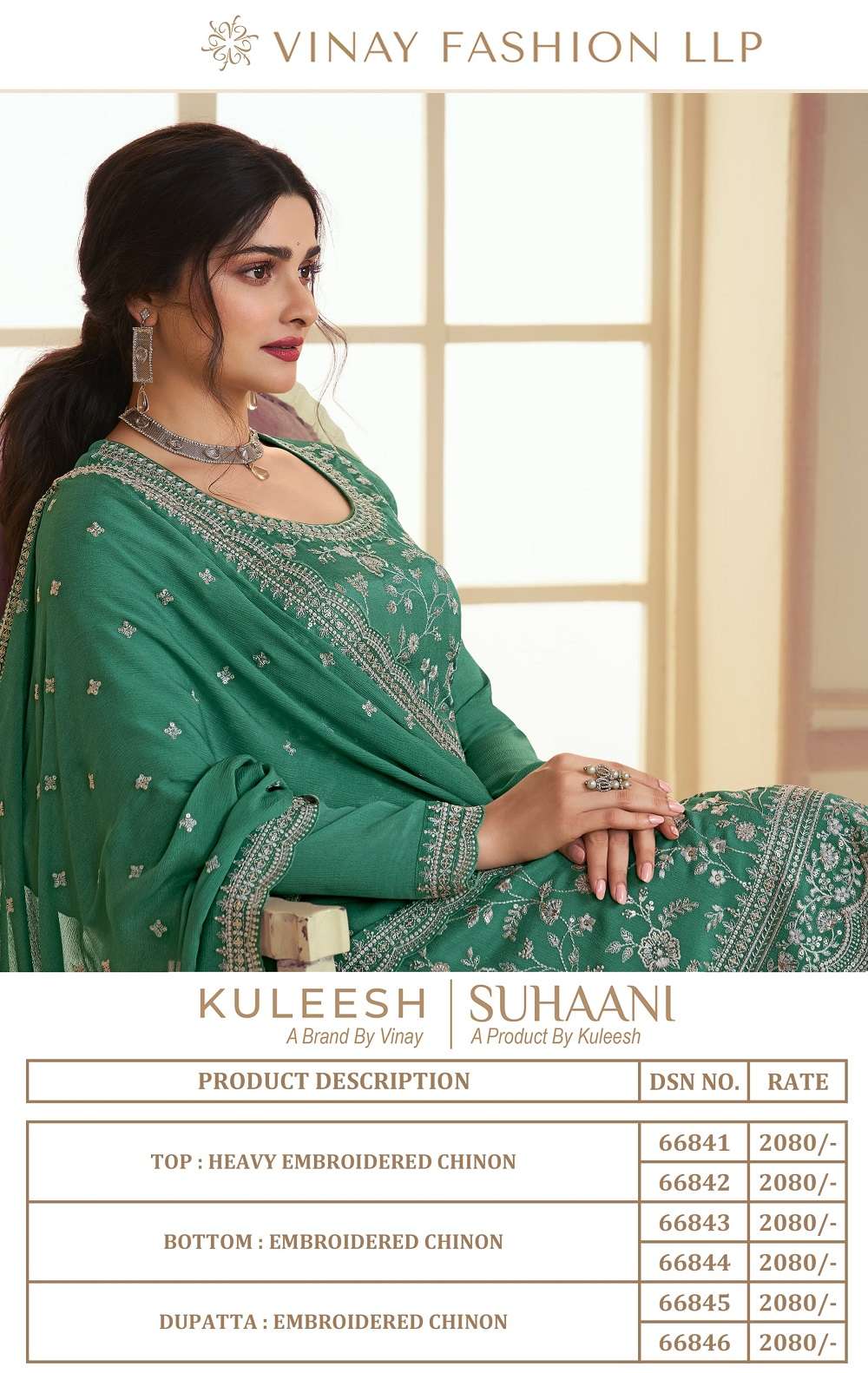Vinay Kaseesh Suhaani Chinnon Embroidery Salwar Suits Wholesale catalog