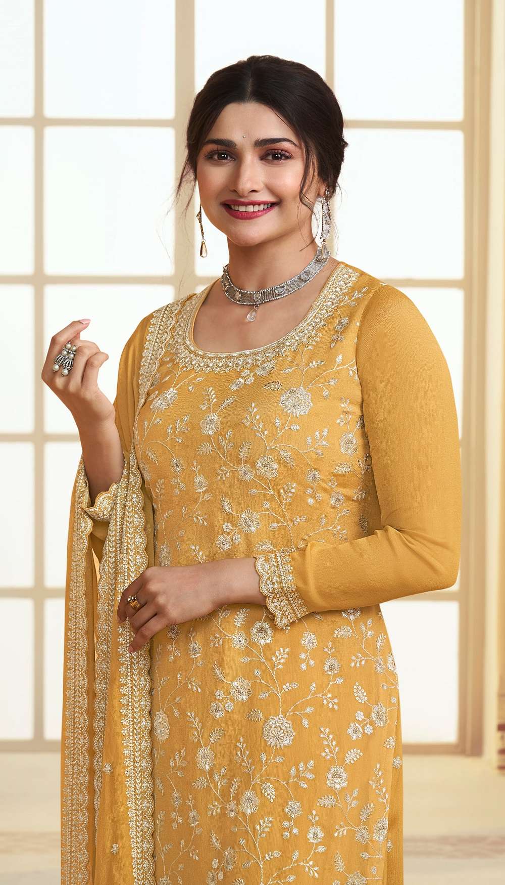 Vinay Kaseesh Suhaani Chinnon Embroidery Salwar Suits Wholesale catalog