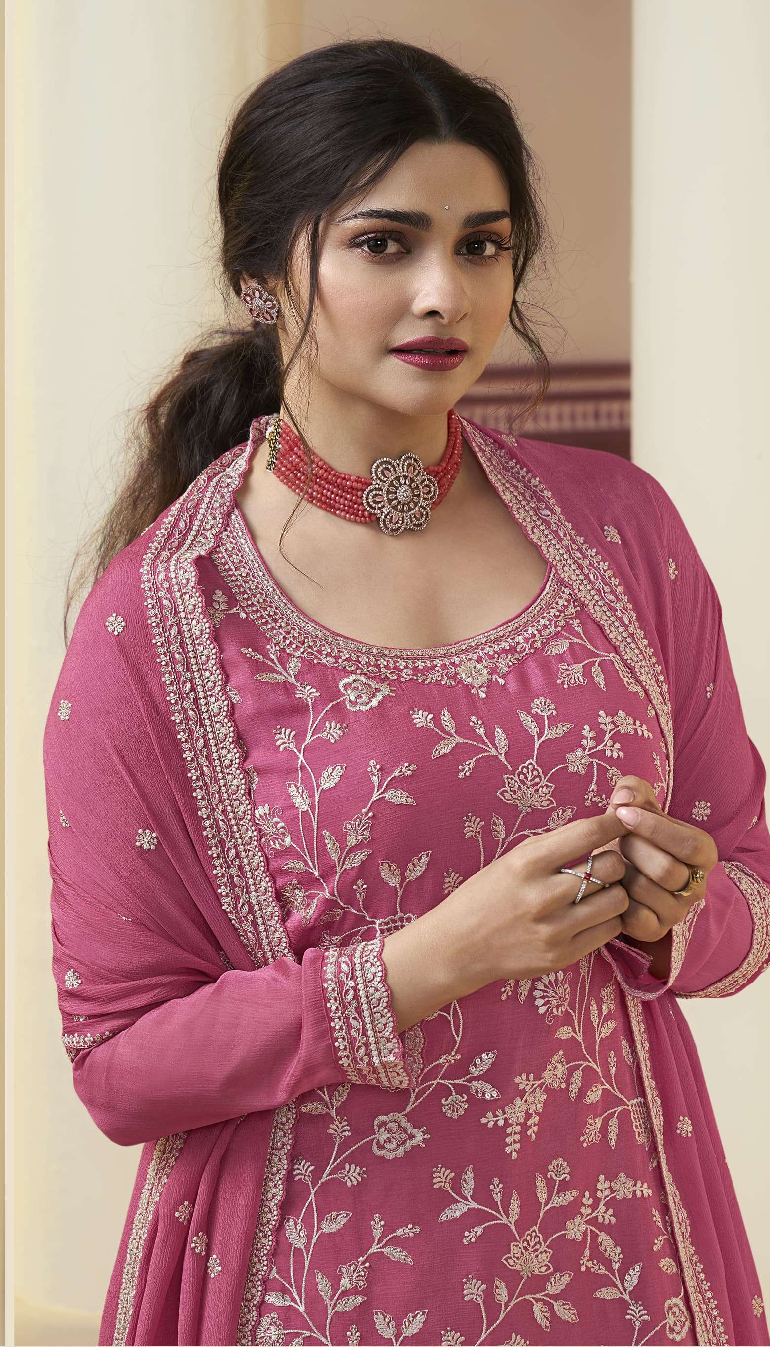 Vinay Kaseesh Suhaani Chinnon Embroidery Salwar Suits Wholesale catalog
