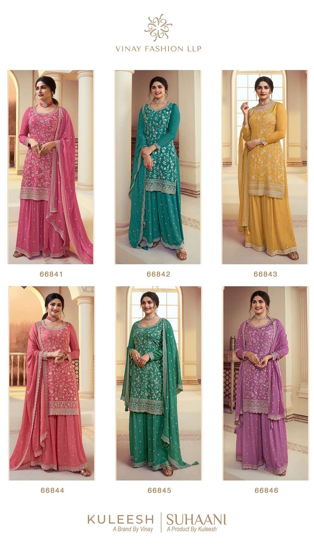 Vinay Kaseesh Suhaani Chinnon Embroidery Salwar Suits Wholesale catalog