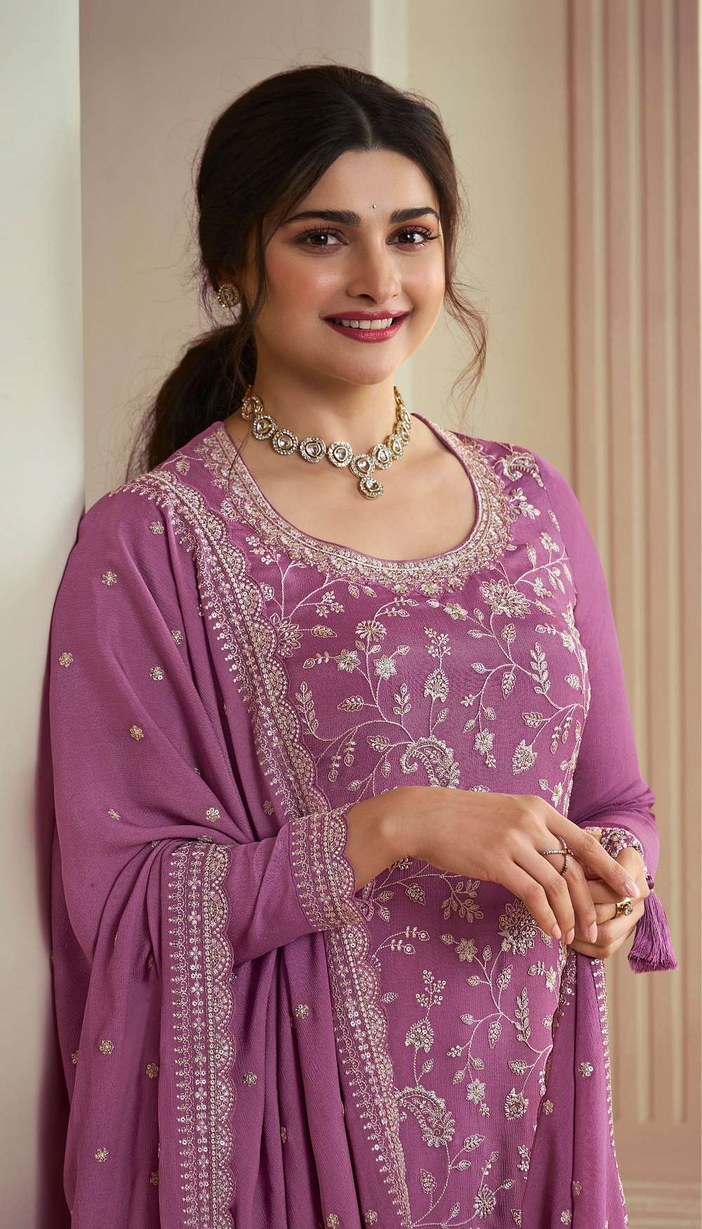 Vinay Kaseesh Suhaani Chinnon Embroidery Salwar Suits Wholesale catalog