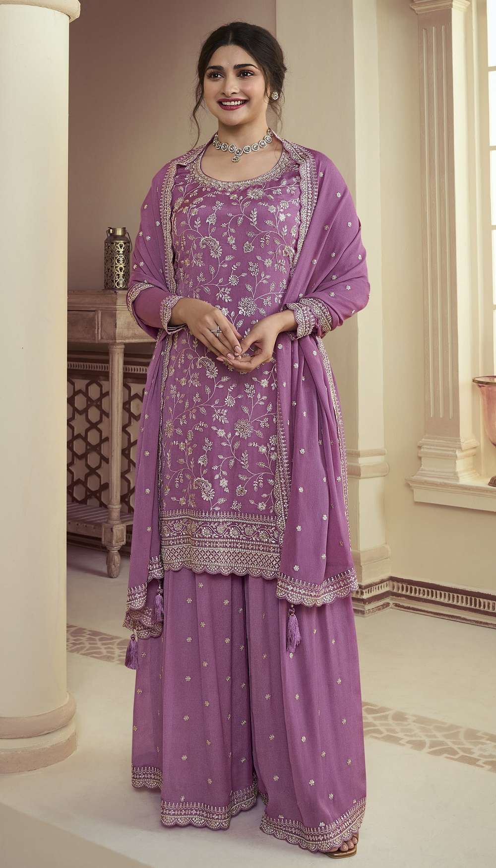 Vinay Kaseesh Suhaani Chinnon Embroidery Salwar Suits Wholesale catalog