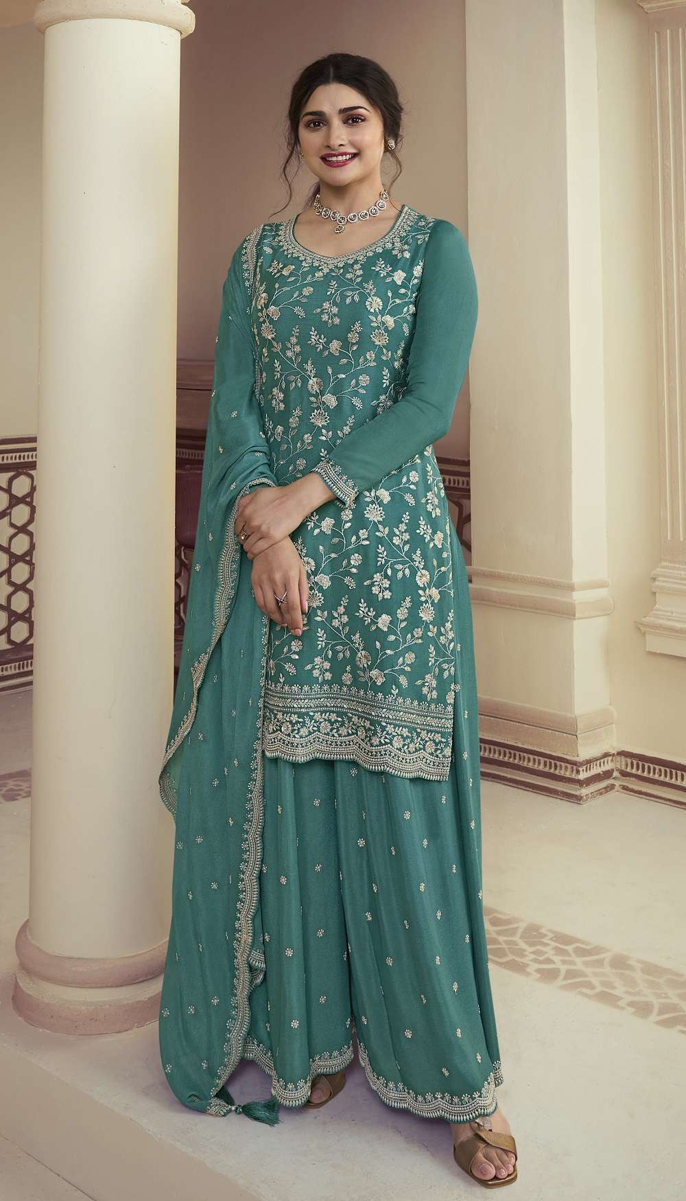 Vinay Kaseesh Suhaani Chinnon Embroidery Salwar Suits Wholesale catalog