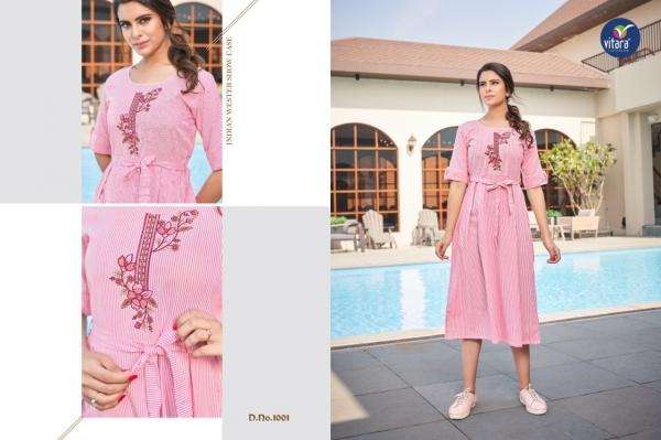 Vitara Vanila Exclusive Cotton Designer Long Kurti Wholesale catalog