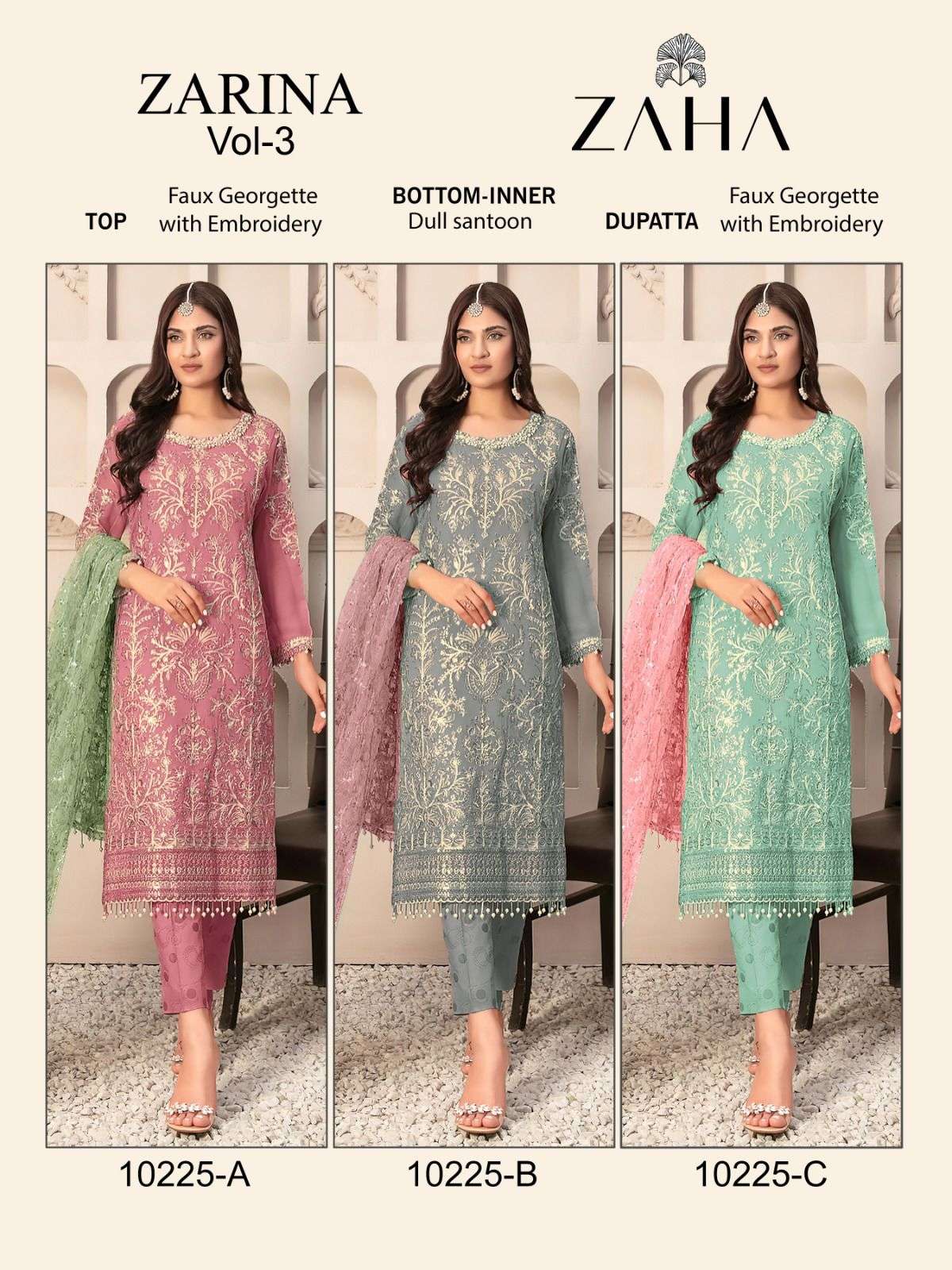 Zaha Zarina Vol 3 Salwar Kameez  Wholesale catalog