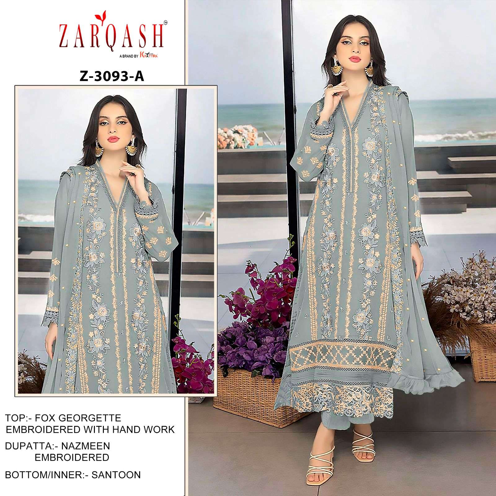 Zarqash Z 3093 Georgette Salwar Kameez Wholesale catalog