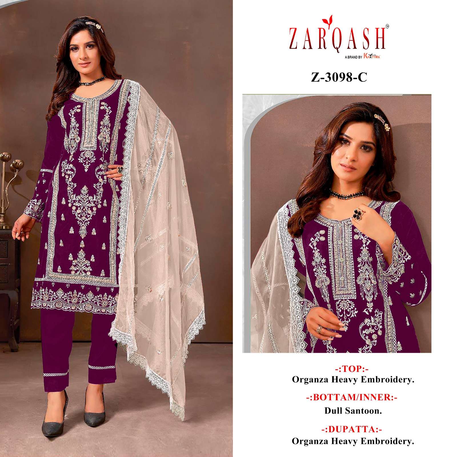 Zarqash Z 3098 A To D Salwar Kameez Wholesale catalog