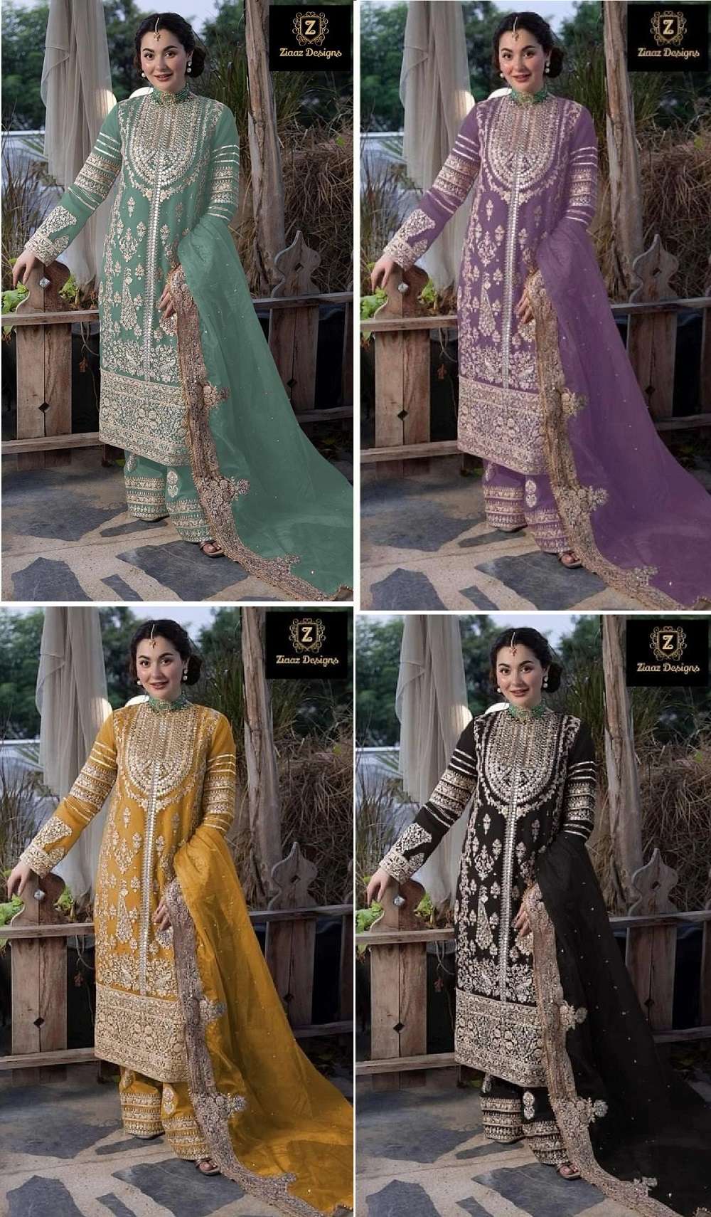Ziaaz Designs 393 Semi Stitched Georgette Salwar Suit Wholesale catalog