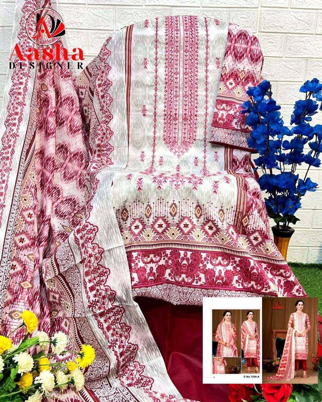 Aasha Harsha Vol 3 Chiffon Dupatta Salwar Kameez Wholesale catalog
