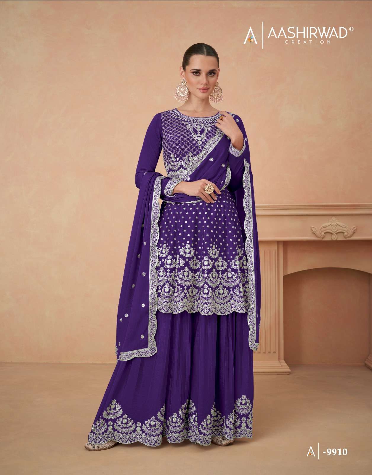 Aashirwad Gulkand Aahana Gold Chinon Silk Pakistani Suits Wholesale catalog