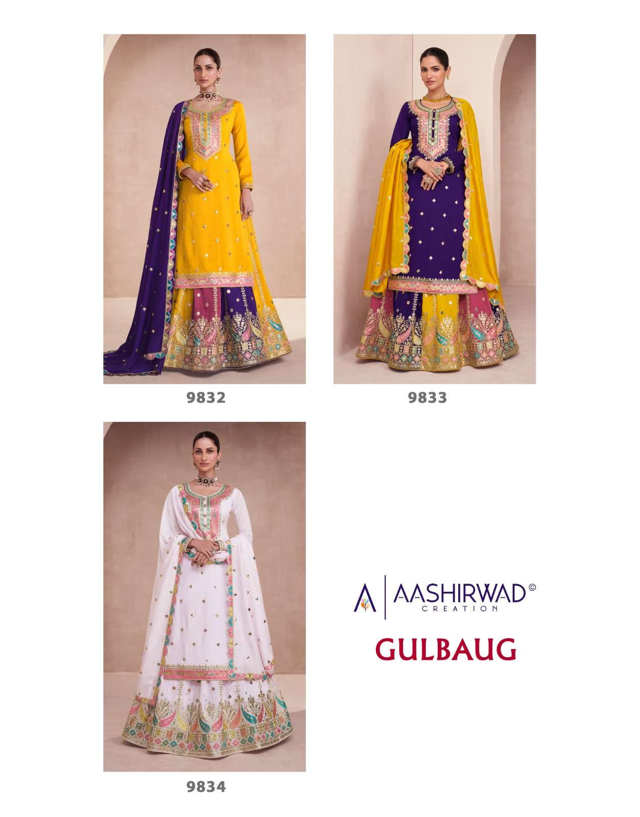 Aashirwad Gulkand Gulbaug Premium Silk Salwar Kameez Wholesale catalog