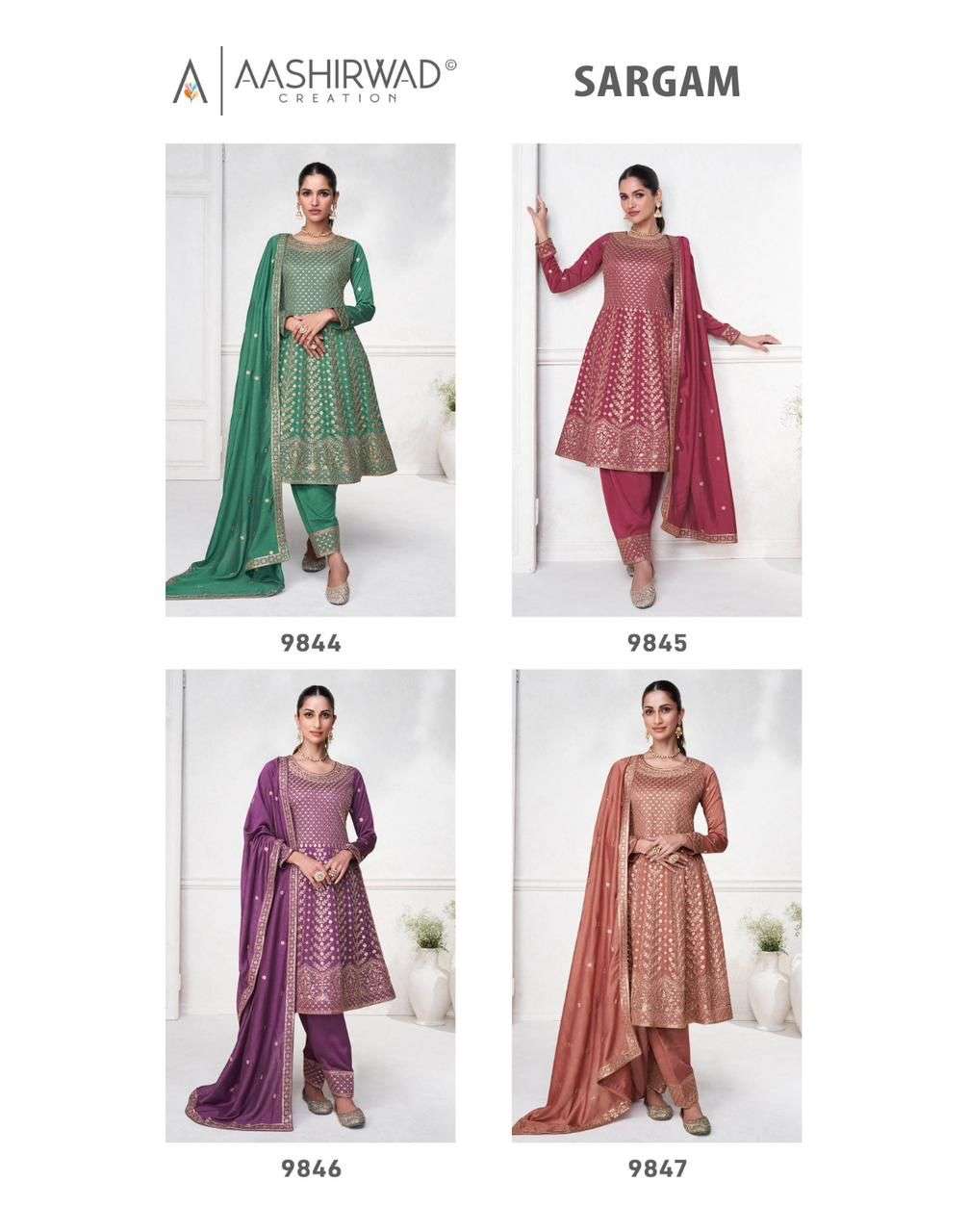 Aashirwad Gulkand Sargam Premium Silk Designer Salwar Suits Wholesale catalog