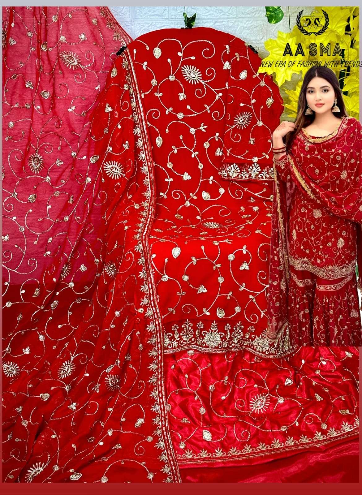 Aasma 207 Faux Georgette Embroidered Salwar Suits Wholesale catalog