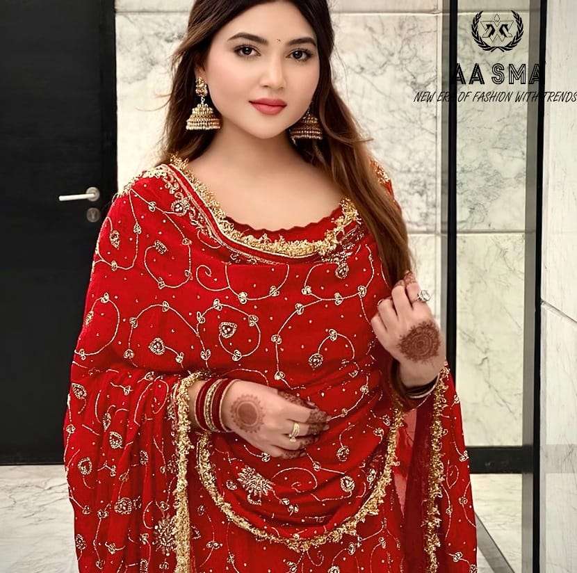 Aasma 207 Faux Georgette Embroidered Salwar Suits Wholesale catalog