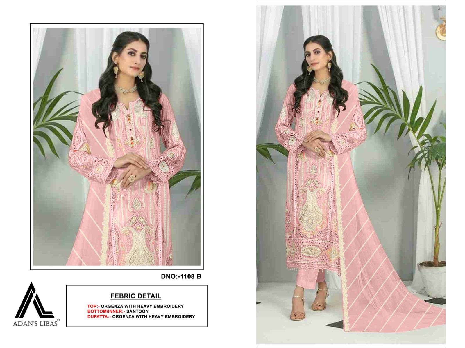 Adan Libas 1108 Organza Pakistani  Suits Wholesale catalog