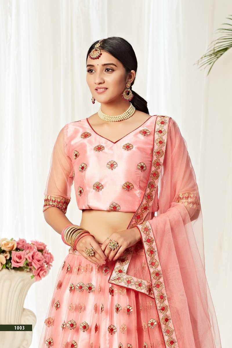 AGNILEKHA – 1003 PEACH DESIGNER PARTY WEAR LOOK HEAVY LEHENGA CHOLI Wholesale catalog