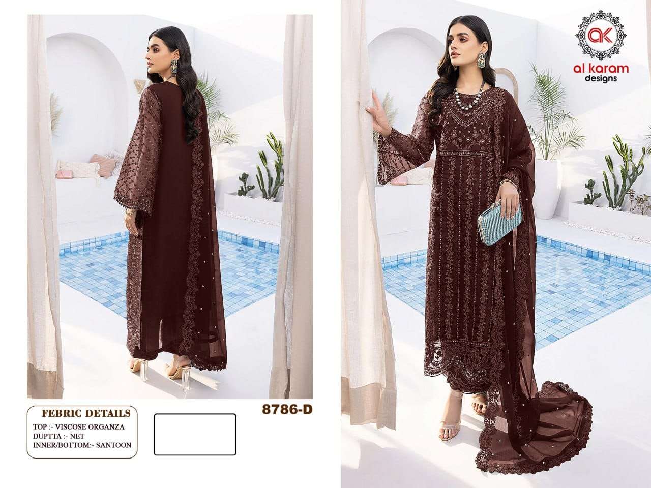 Al Karam 8786 Organza Embroidery Salwar Kameez  Wholesale catalog