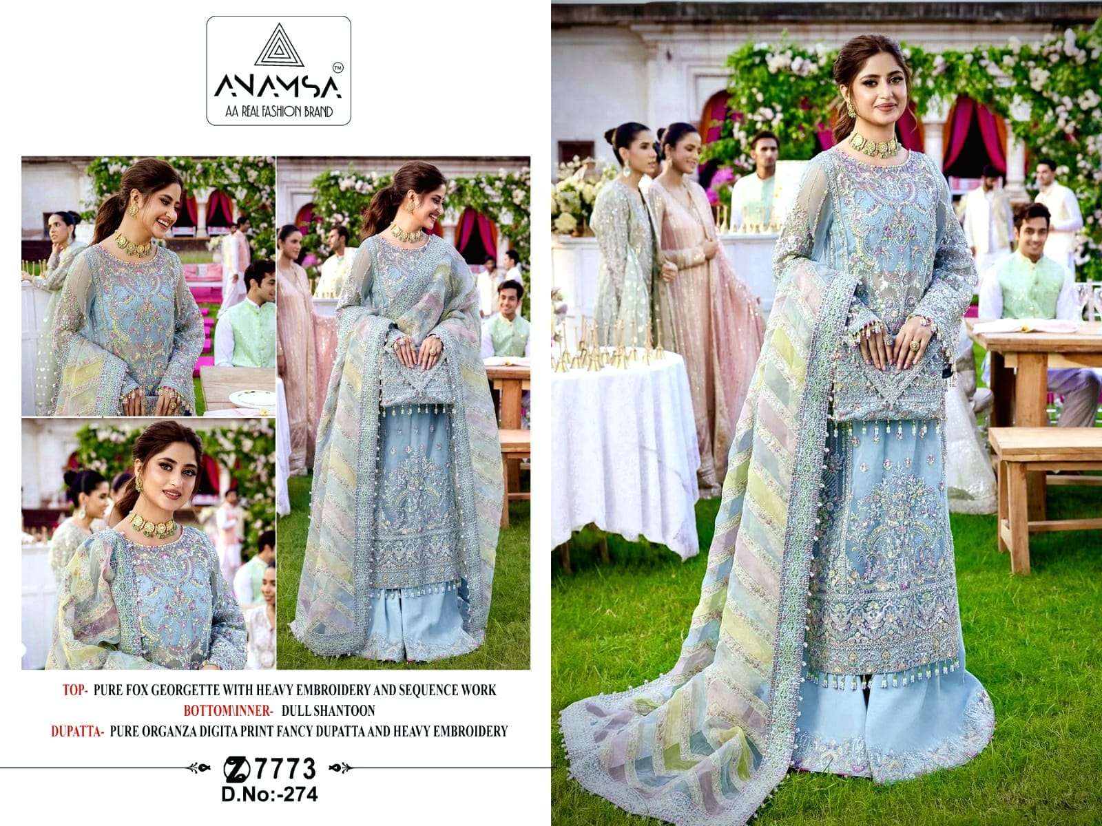 Anamsa 274 Georgette Salwar Kameez Wholesale catalog