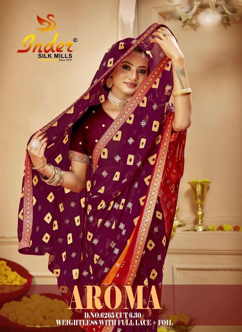 AROMA 6265 INDER SILK MILLS Saree Wholesale catalog