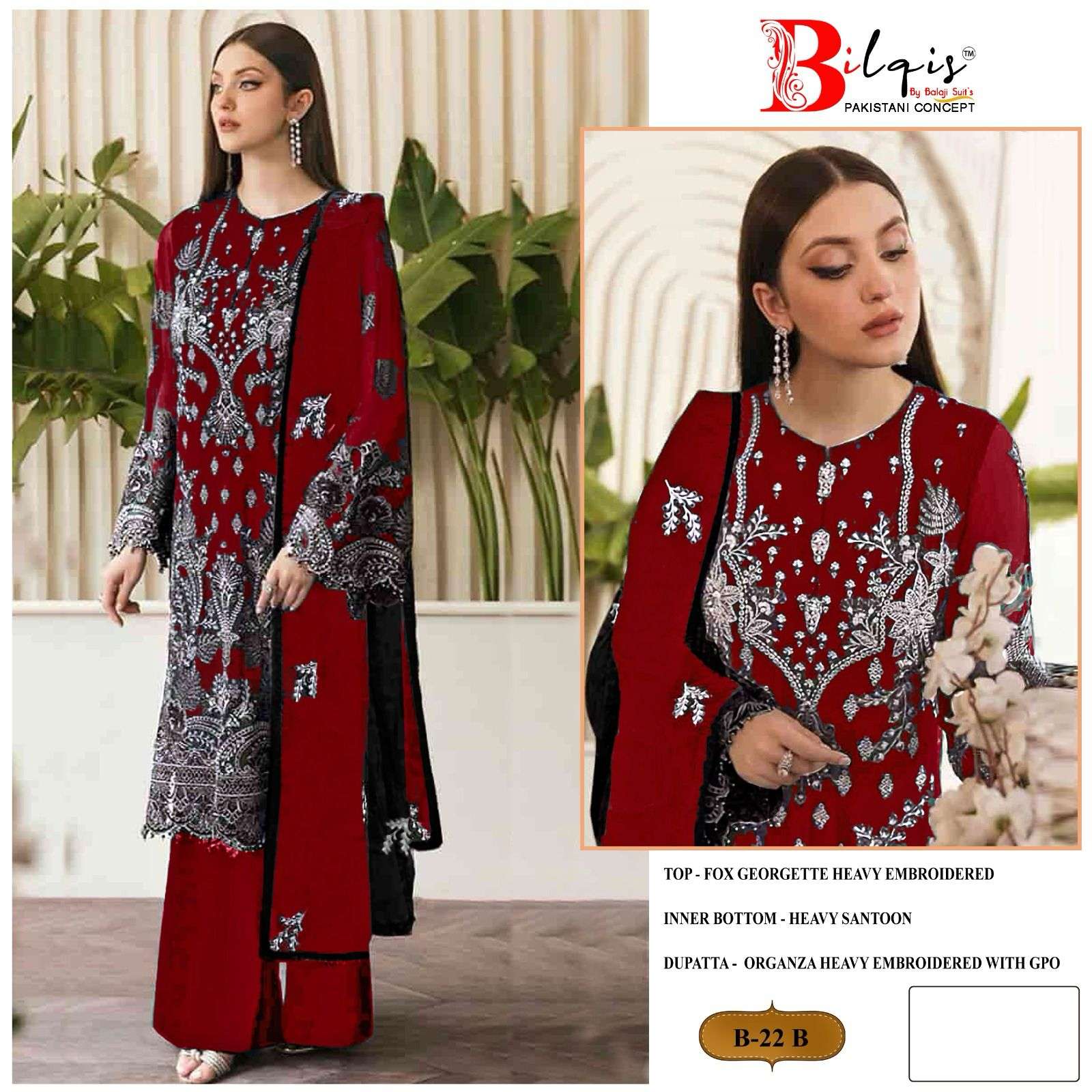 Bilqis B 22 A To D Georgette Salwar Kameez Wholesale catalog