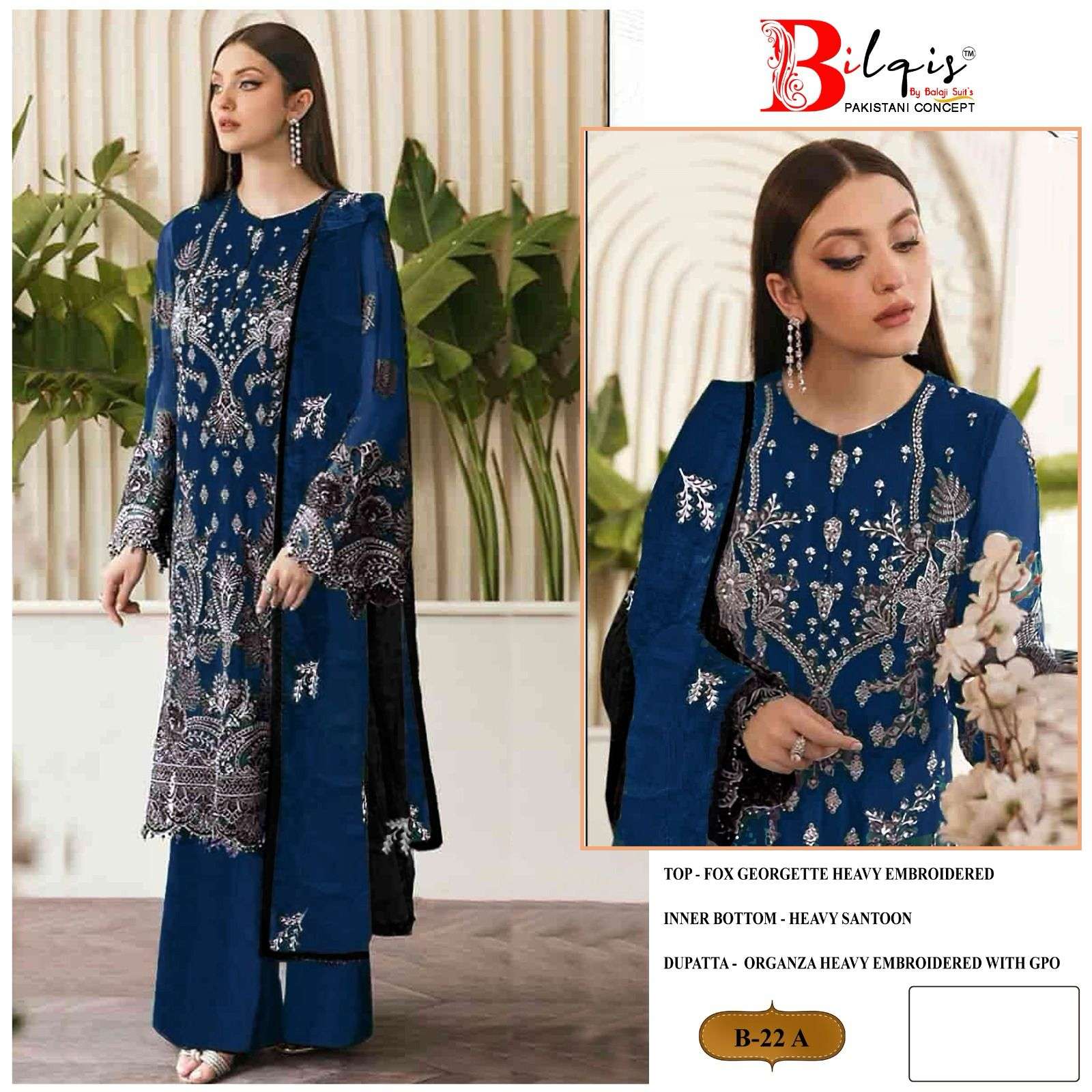 Bilqis B 22 A To D Georgette Salwar Kameez Wholesale catalog
