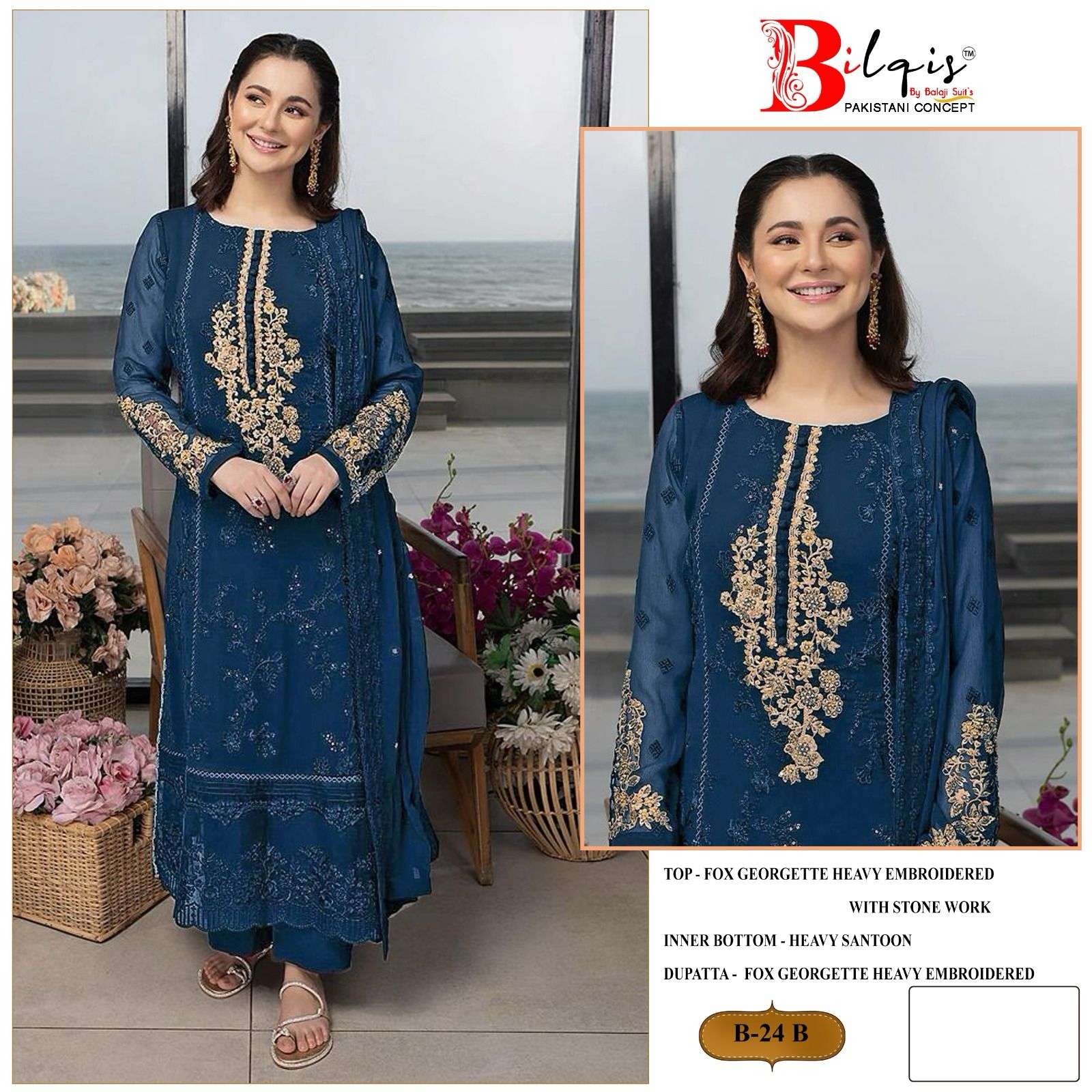 Bilqis B 24 A To D Georgette Salwar Kameez Wholesale catalog