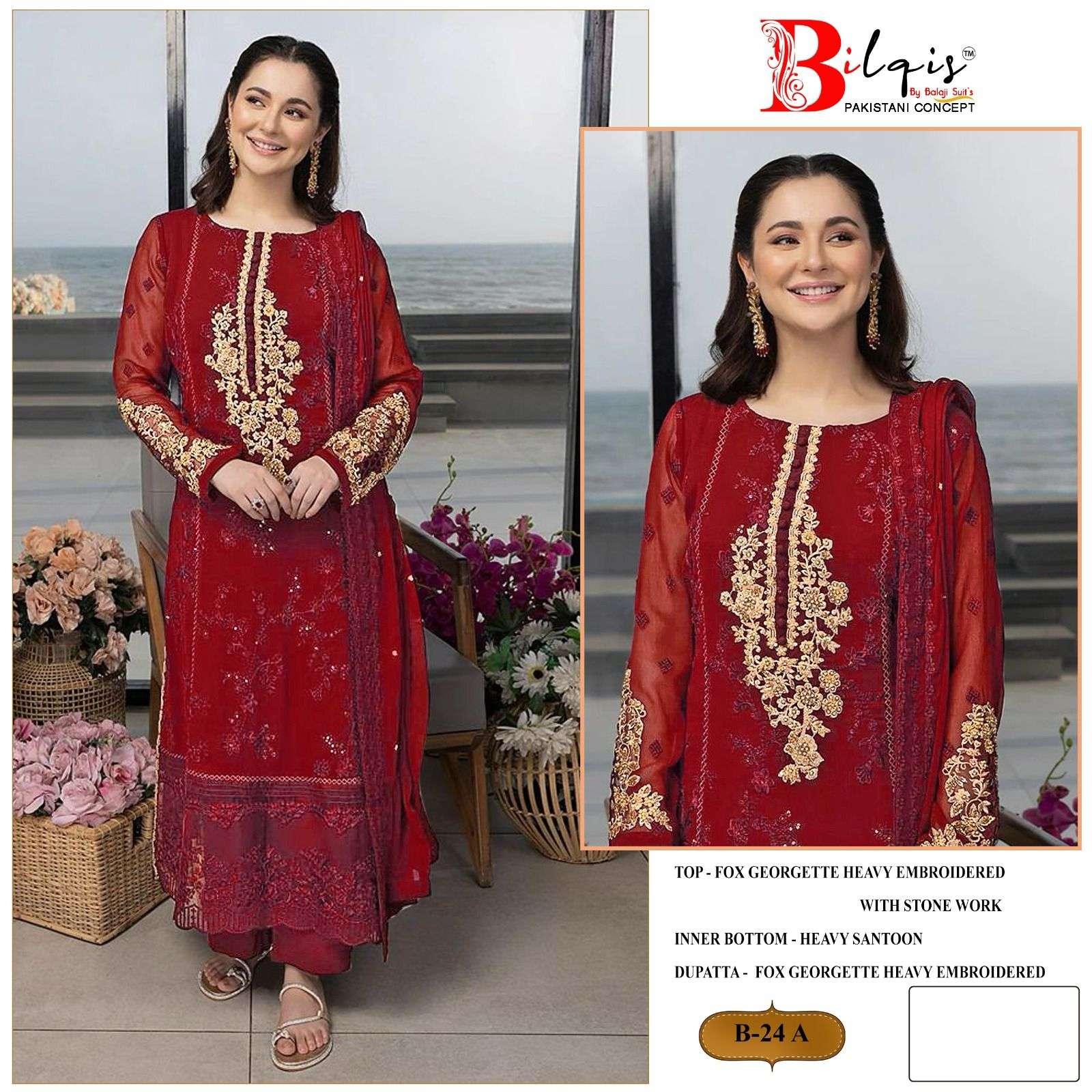 Bilqis B 24 A To D Georgette Salwar Kameez Wholesale catalog