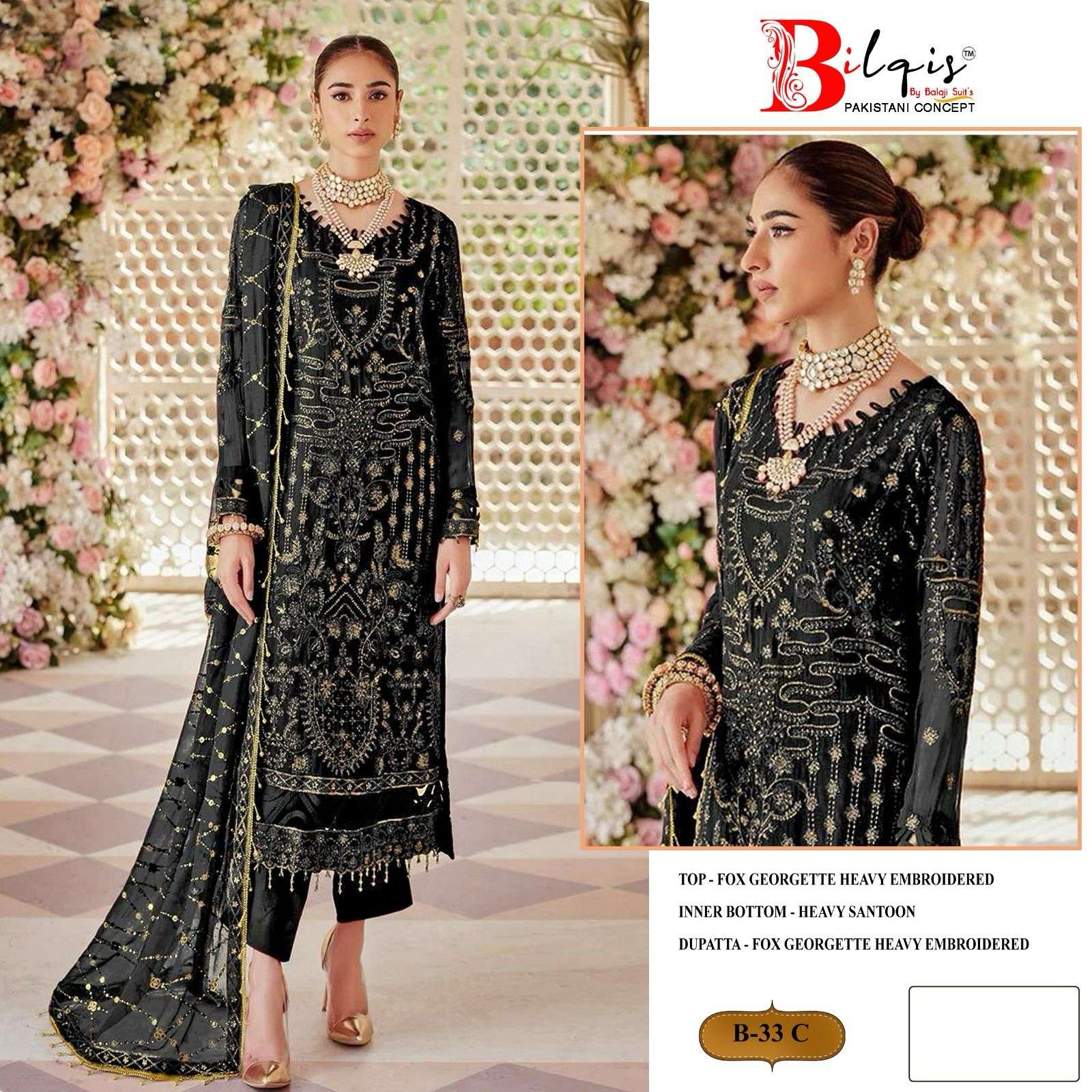 Bilqis B 33 A To D Georgette Salwar Kameez Wholesale catalog