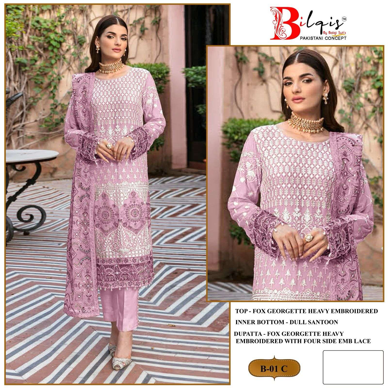 Bilqis B1 A To D Georgette Pakistani Suits Wholesale catalog