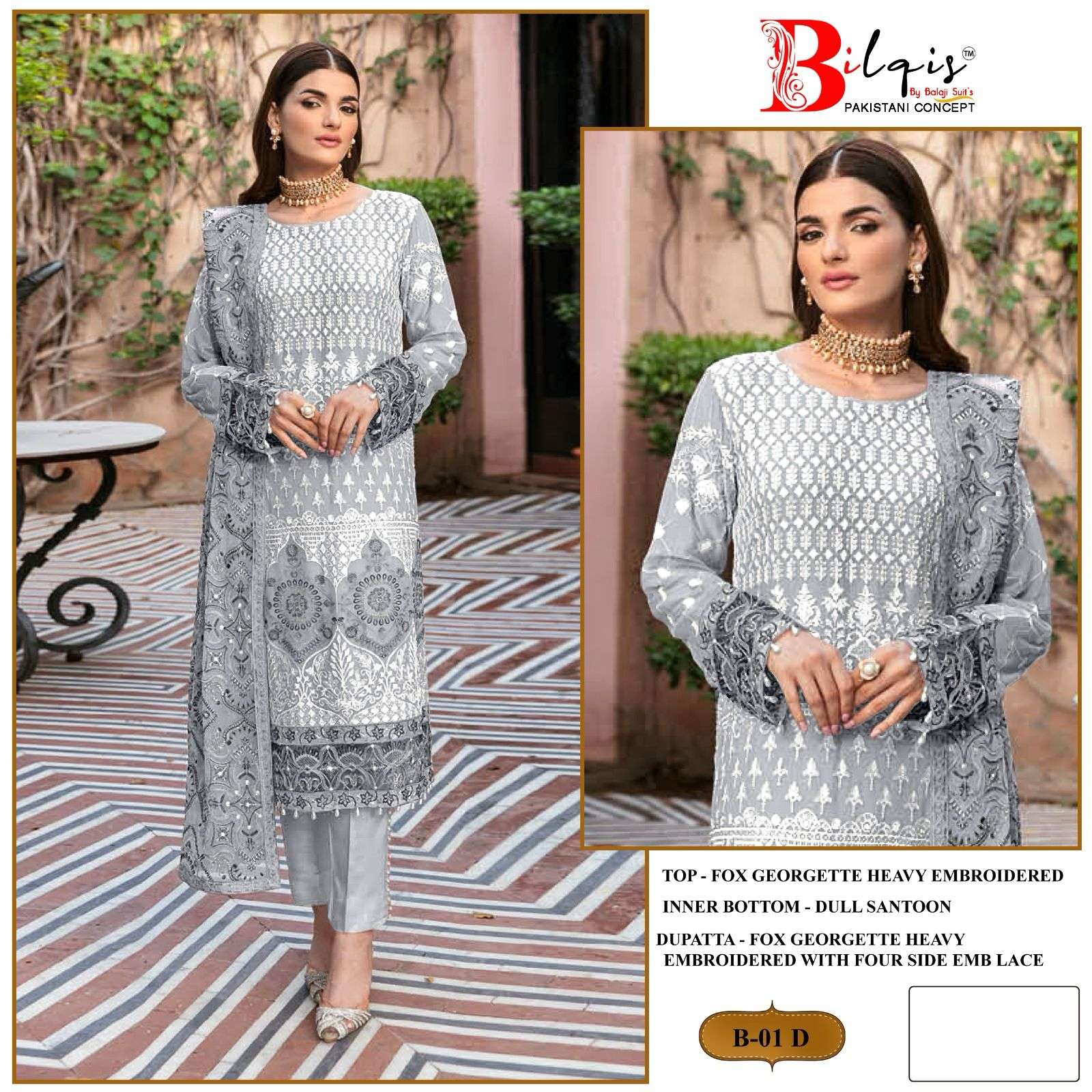 Bilqis B1 A To D Georgette Pakistani Suits Wholesale catalog