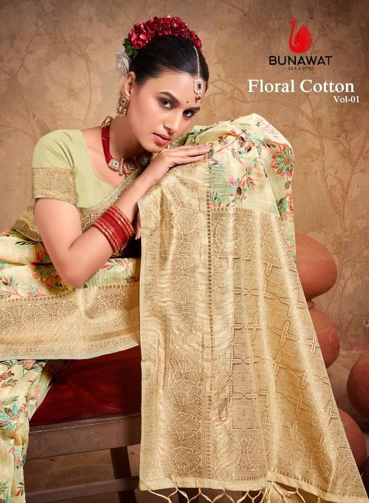 BUNAWAT FLORAL COTTON VOL-1 Saree Wholesale catalog