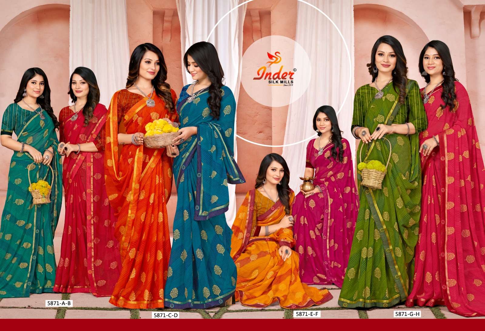 CORE SILK 5871 INDER SILK MILLS Saree Wholesale catalog