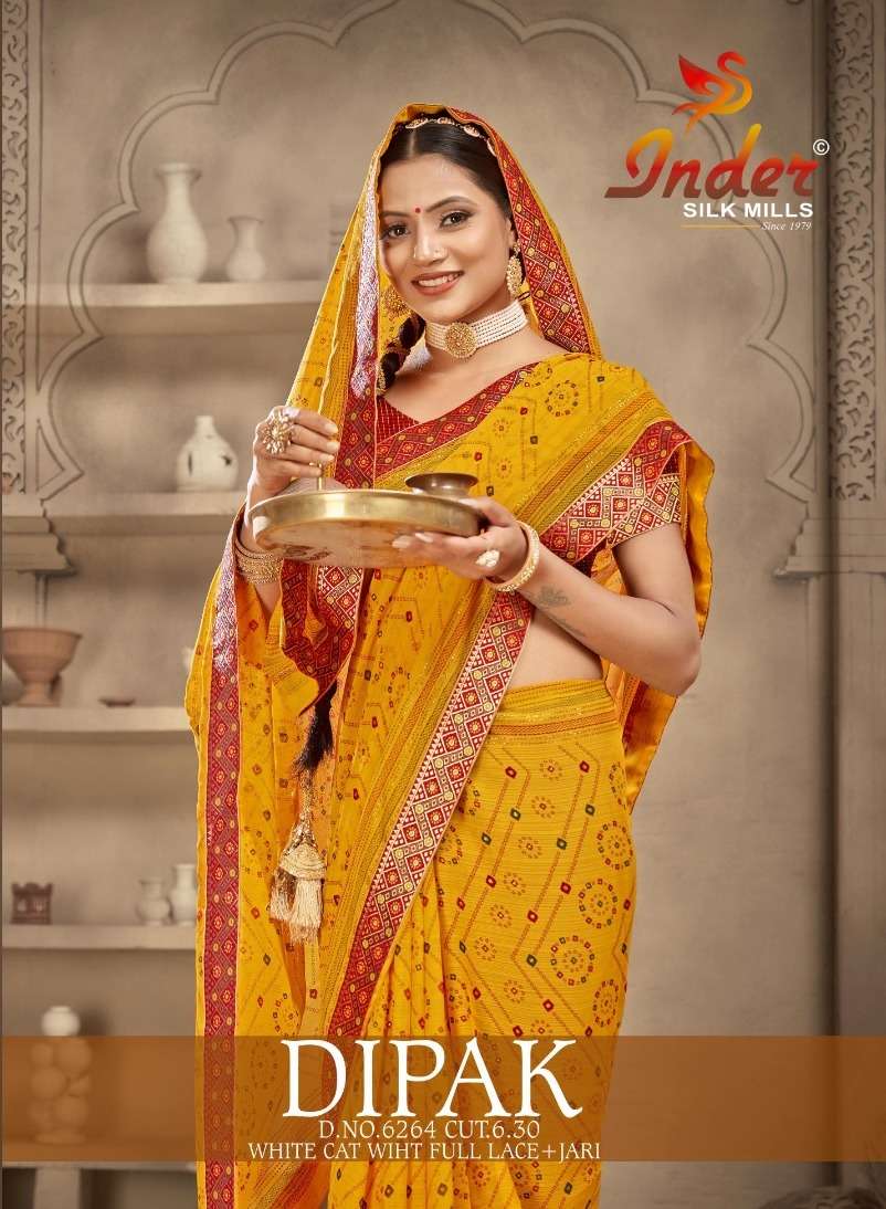 DIPAK 6264 INDER SILK MILLS Saree Wholesale catalog
