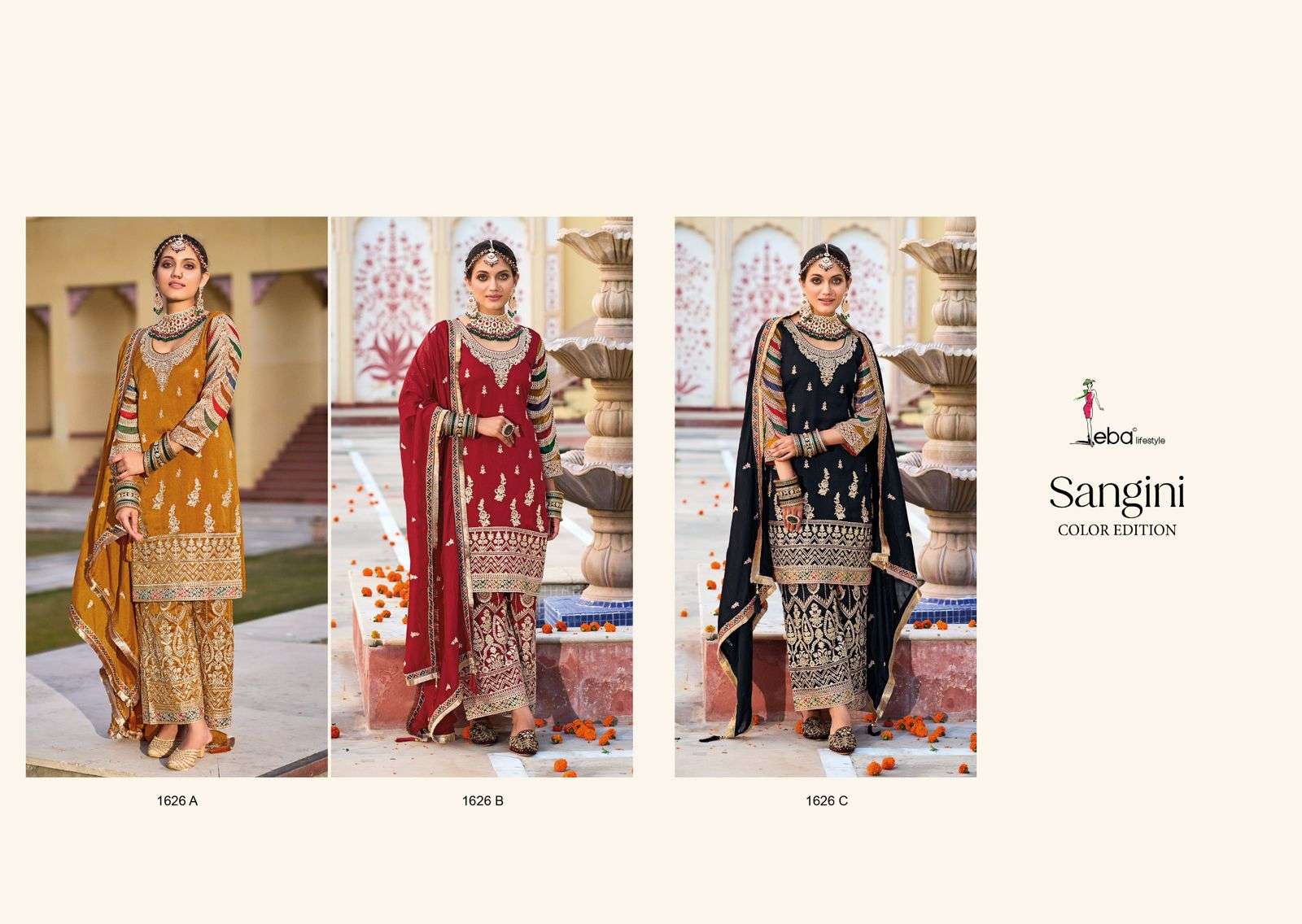 Eba Sangini Colors Premium Silk Salwar Kameez Wholesale catalog